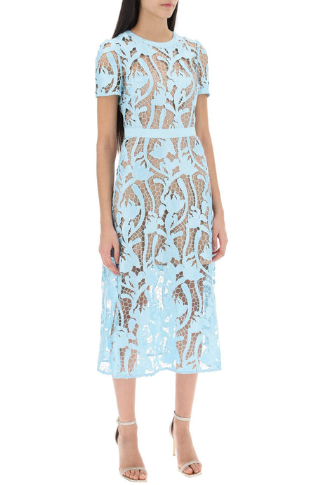SELF-PORTRAIT Blue Embroidered Midi Dress for Women