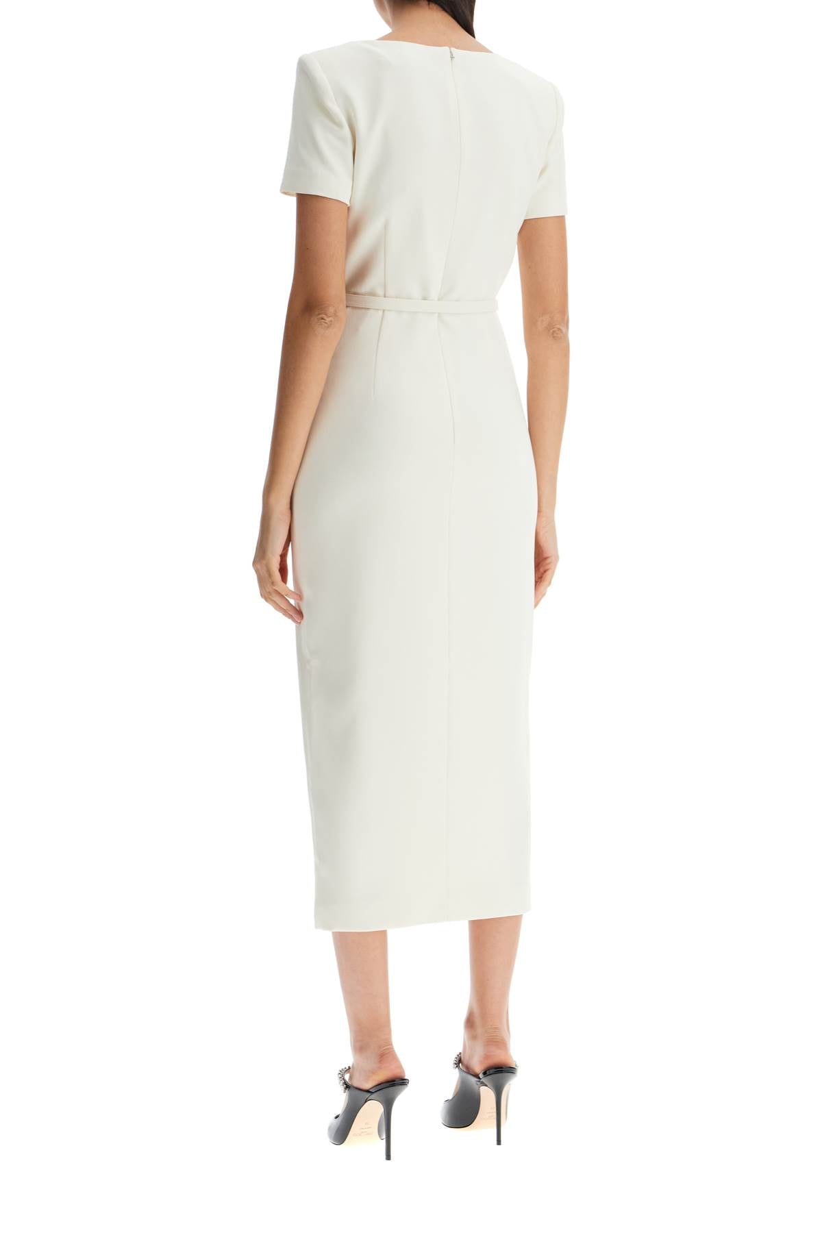 SELF-PORTRAIT Elegant Midi Dress with Jewel Button Detail