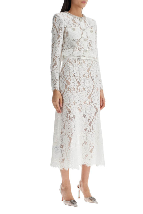 SELF-PORTRAIT Elegant Long-Sleeved Midi Lace Dress