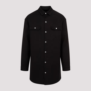 RICK OWENS Black Silk and Wool Shirt for Men - SS24 Collection