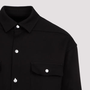 RICK OWENS Black Silk and Wool Shirt for Men - SS24 Collection