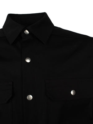 قميص جاكيت طويل الأكمام للرجال باللون الأسود لموسم ربيع وصيف 2024