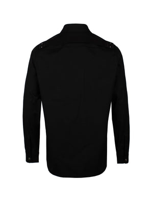 قميص جاكيت طويل الأكمام للرجال باللون الأسود لموسم ربيع وصيف 2024