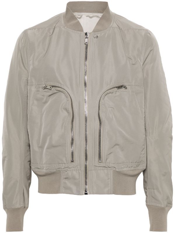 RICK OWENS Taupe Grey Men's Flight Bomber Jacket for SS24