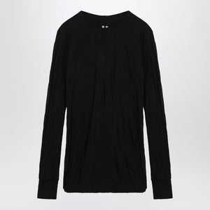 RICK OWENS Semi-Transparent Black Cotton T-Shirt