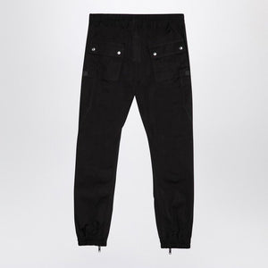 RICK OWENS Powder Grey Slim Cargo Trousers with Drawstring Waist