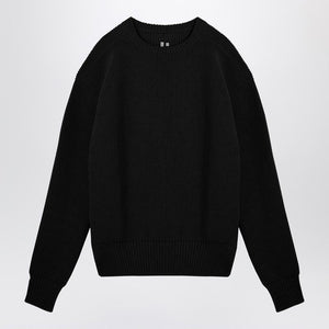 RICK OWENS Light Blue Wool Crew-Neck Sweater for Men