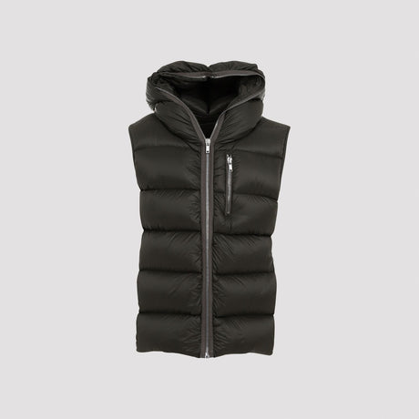 RICK OWENS Sealed Down Vest in Green