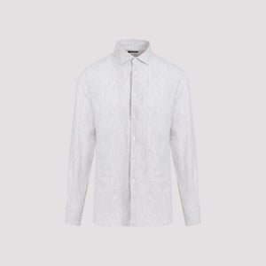 ZEGNA Men's Grey Linen Shirt for SS24