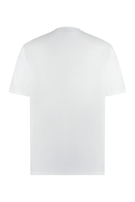 LANVIN Classic White Ribbed Logo T-Shirt for Men