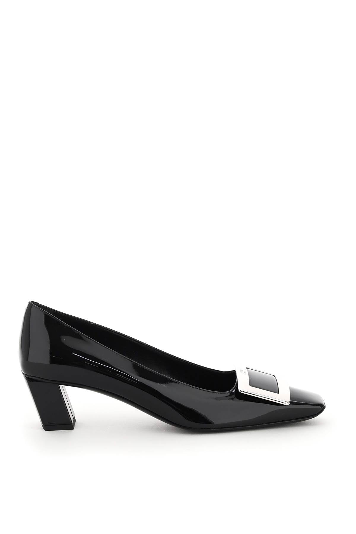 ROGER VIVIER Square Toe Pumps with Logo Buckle - 4.5cm Heel