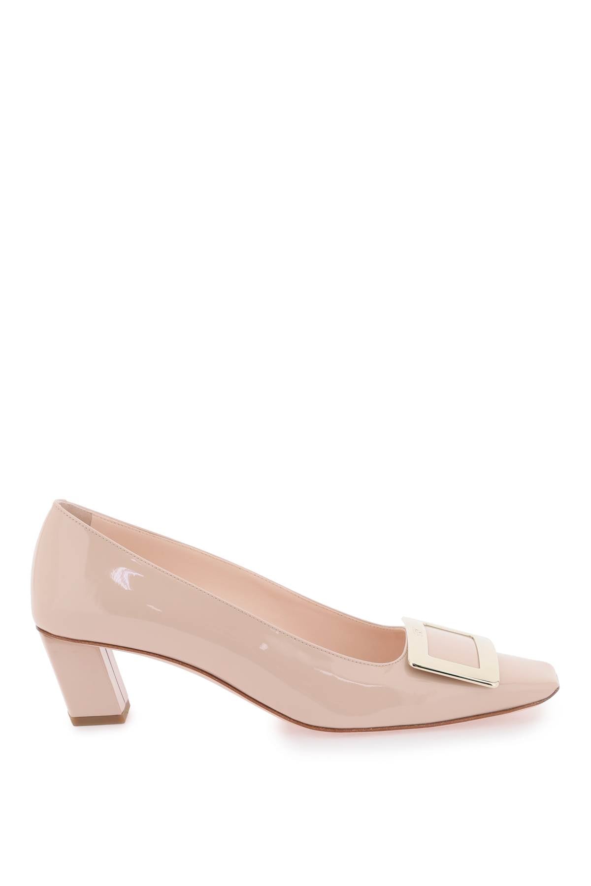 ROGER VIVIER Square Toe Pumps with Logo Buckle - 4.5cm Heel