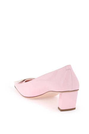 ROGER VIVIER Square Toe Pumps with Logo Buckle - 4.5cm Heel