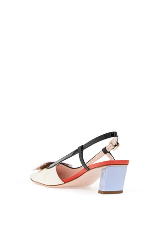 ROGER VIVIER Elegant Multicolor Slingback Pumps with Iconic Buckle