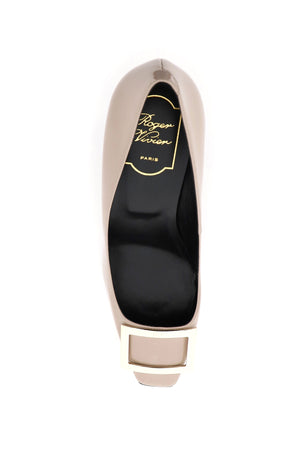حذاء بيل فيفييه باللون البيج مع إبزيم مربع معدني للنساء