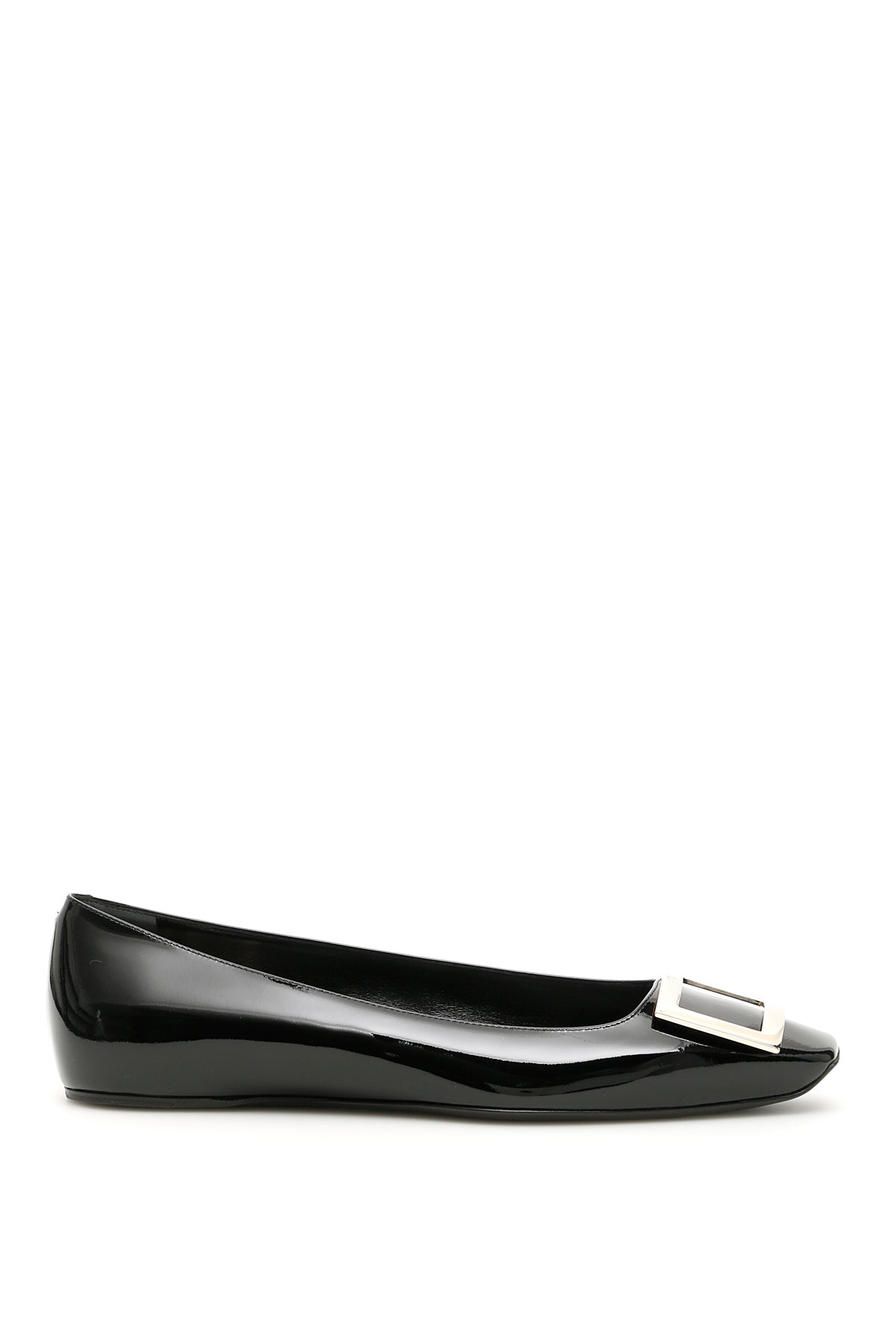 ROGER VIVIER Elegant Patent Leather 'Trompette' Ballerina Flats