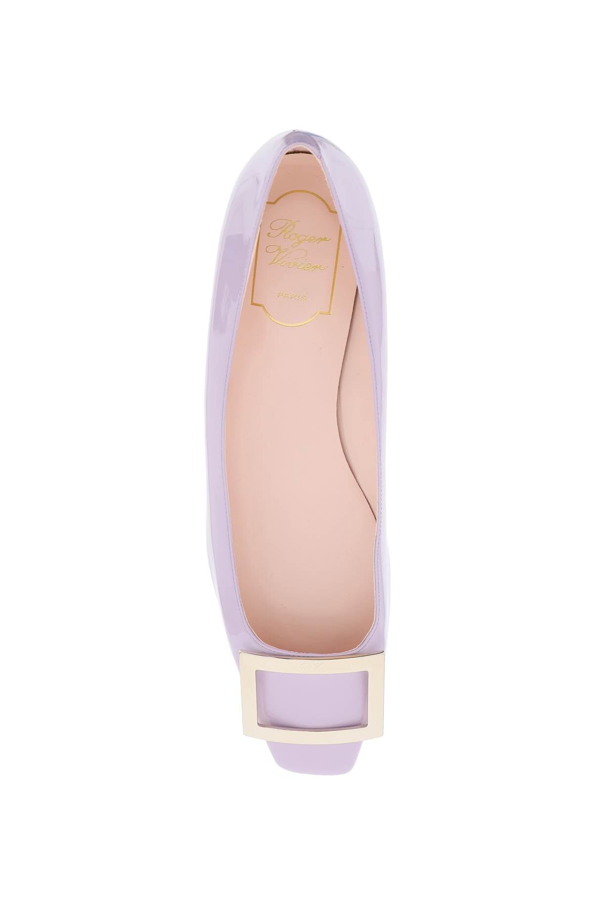 ROGER VIVIER Elegant Patent Leather 'Trompette' Ballerina Flats