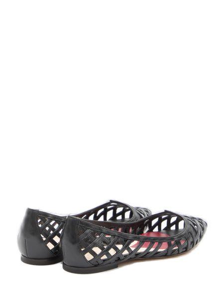 I Love Vivier Black Multistrap Ballerinas - Pointed Design, Heart-Shaped Upper