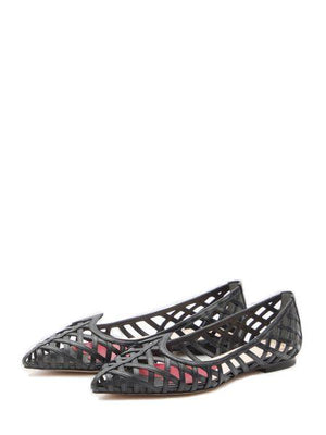 I Love Vivier Black Multistrap Ballerinas - Pointed Design, Heart-Shaped Upper