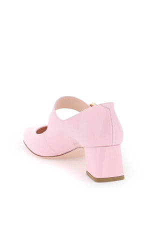 حذاء بامبس جلد العجل الوردي الأنيق للنساء