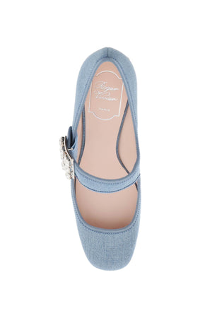 Blue Denim Mary Jane Pumps for Women