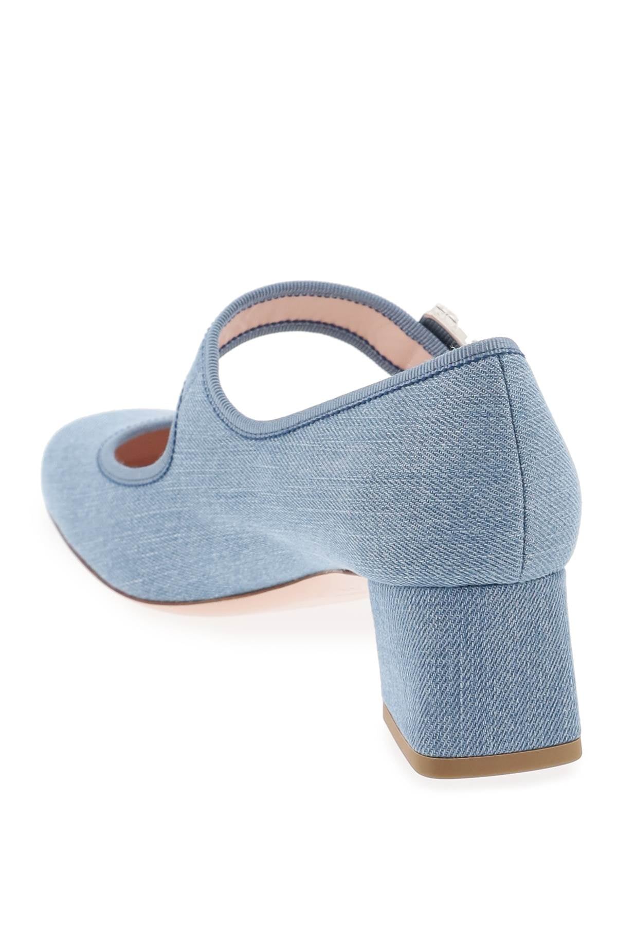 Blue Denim Mary Jane Pumps for Women