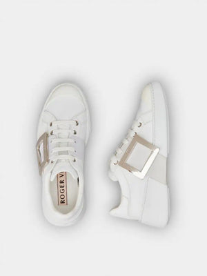 ROGER VIVIER Chic White Leather Skate Sneakers