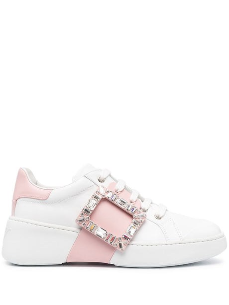 ROGER VIVIER Two-Tone Crystal Buckle Sneakers for Women