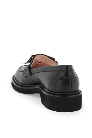 ROGER VIVIER Elegant Mini Buckle Leather Loafers - Heel 3.5cm