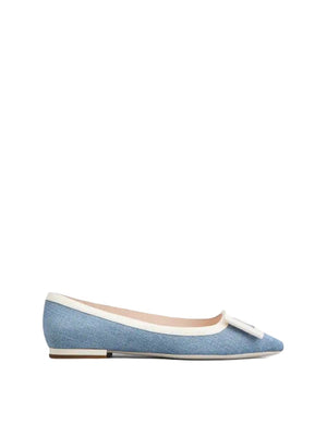 Blue and Ecru Ballarina Flats for Women