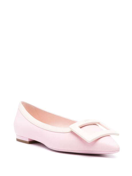 ROGER VIVIER Elegant Pull-On Ballet Flats with Decorative Buckle