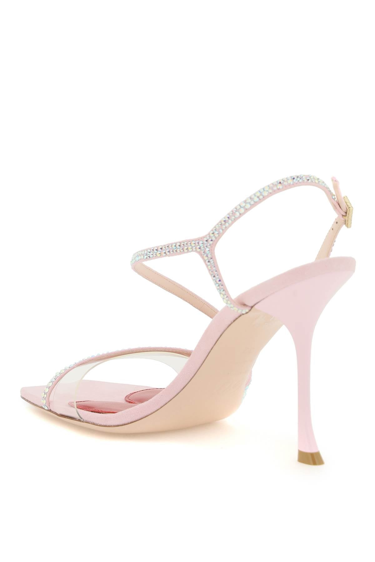 ROGER VIVIER Women's Pink Crystal Embellished Sandals for SS23