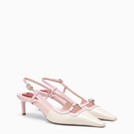 ROGER VIVIER Ivory and Pink Leather Slingback Pumps for Women