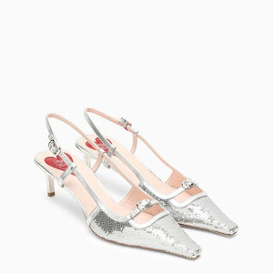 ROGER VIVIER Sparkle and Shine in These Silver Sequin Pointed-toe Pumps
