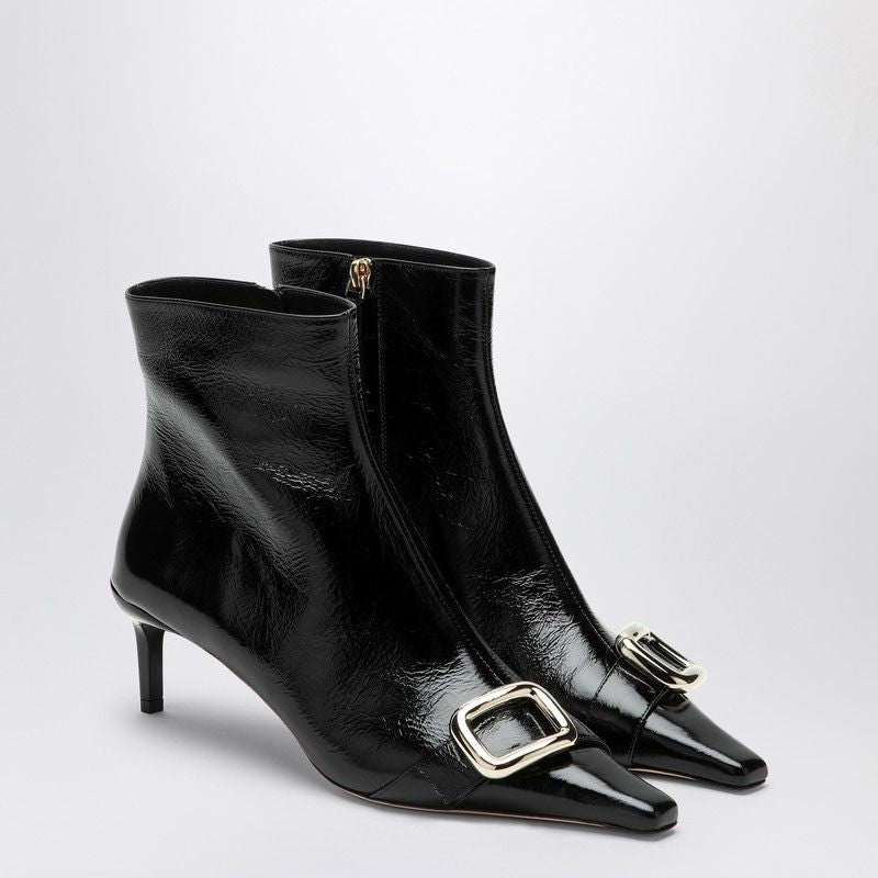 ROGER VIVIER Elegant Black Leather Ankle Boots