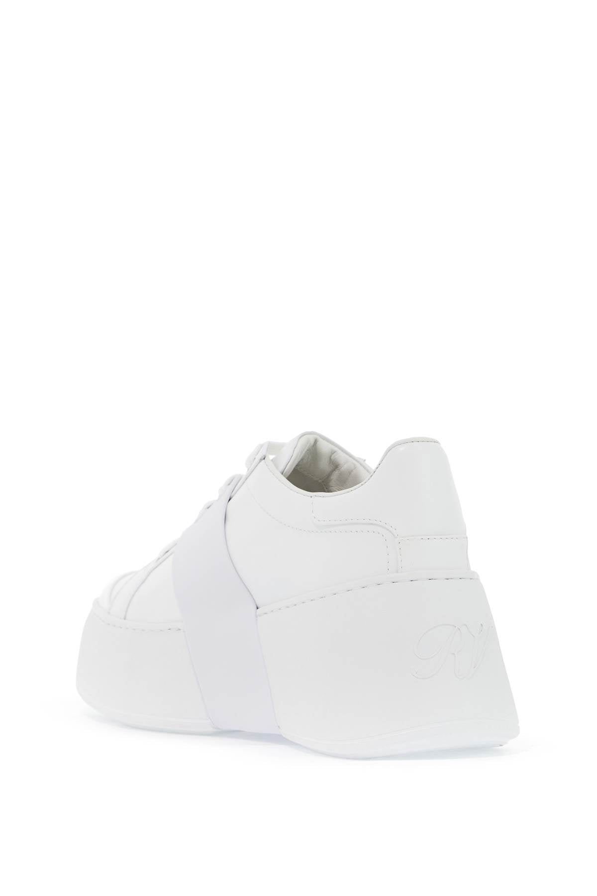 ROGER VIVIER Crystal Buckle Leather Sneakers