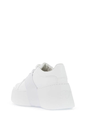 ROGER VIVIER Crystal Buckle Leather Sneakers