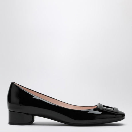 ROGER VIVIER Patent Leather Ballerina with Lacquered Buckle and Thick Heel