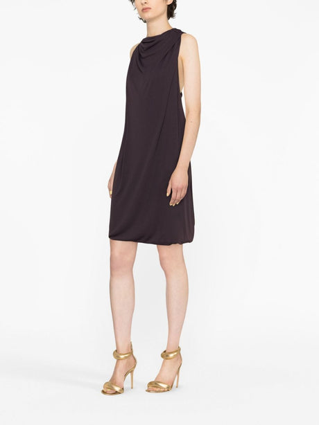 LANVIN Twisted Back Knee Scarf Dress