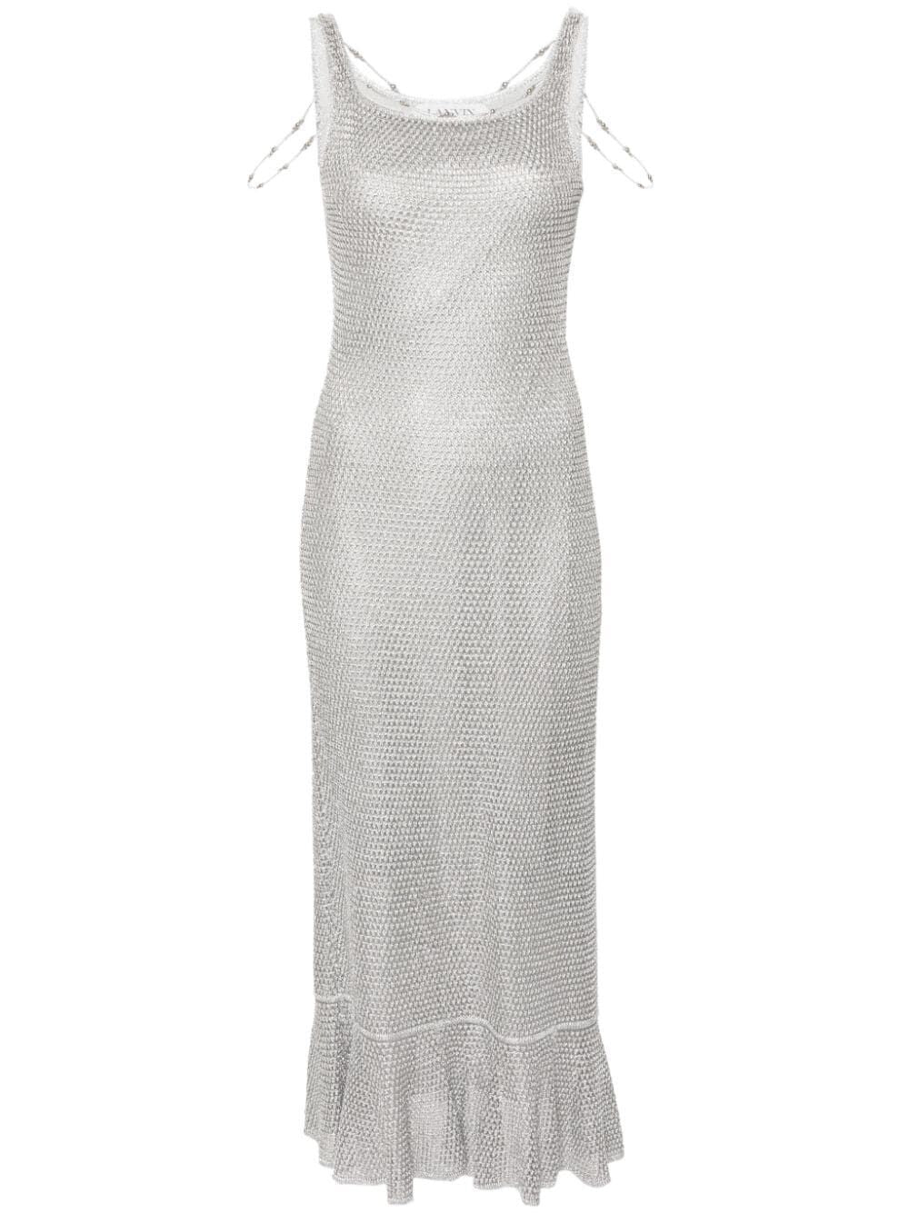 LANVIN Stunning Beaded Lurex Maxi Dress for Women