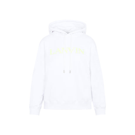 LANVIN Embroidered White Hooded Sweatshirt for Women | SS23 Collection