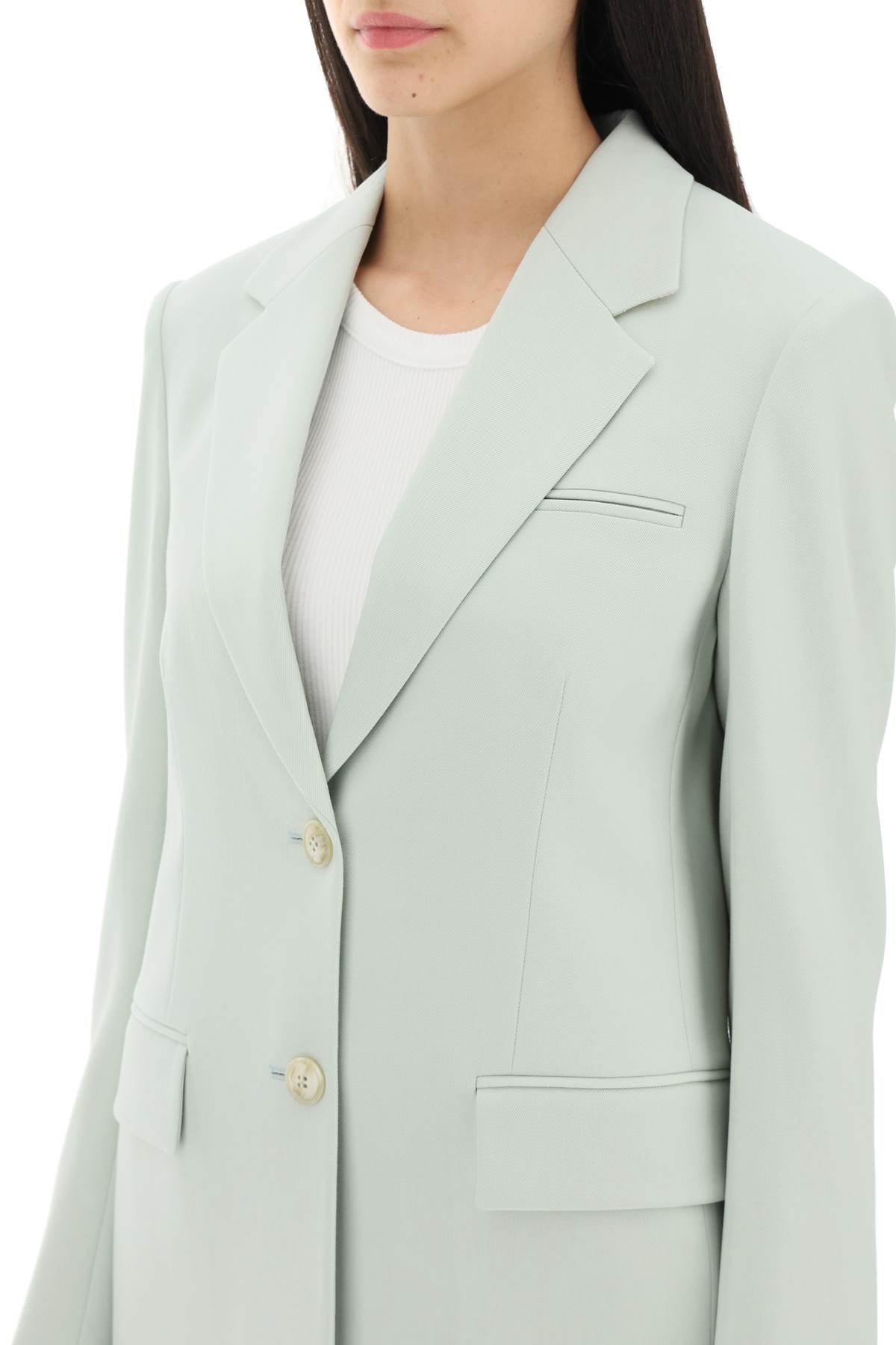 LANVIN Stylish Single-Breasted Wool Twill Blazer for Women - Green