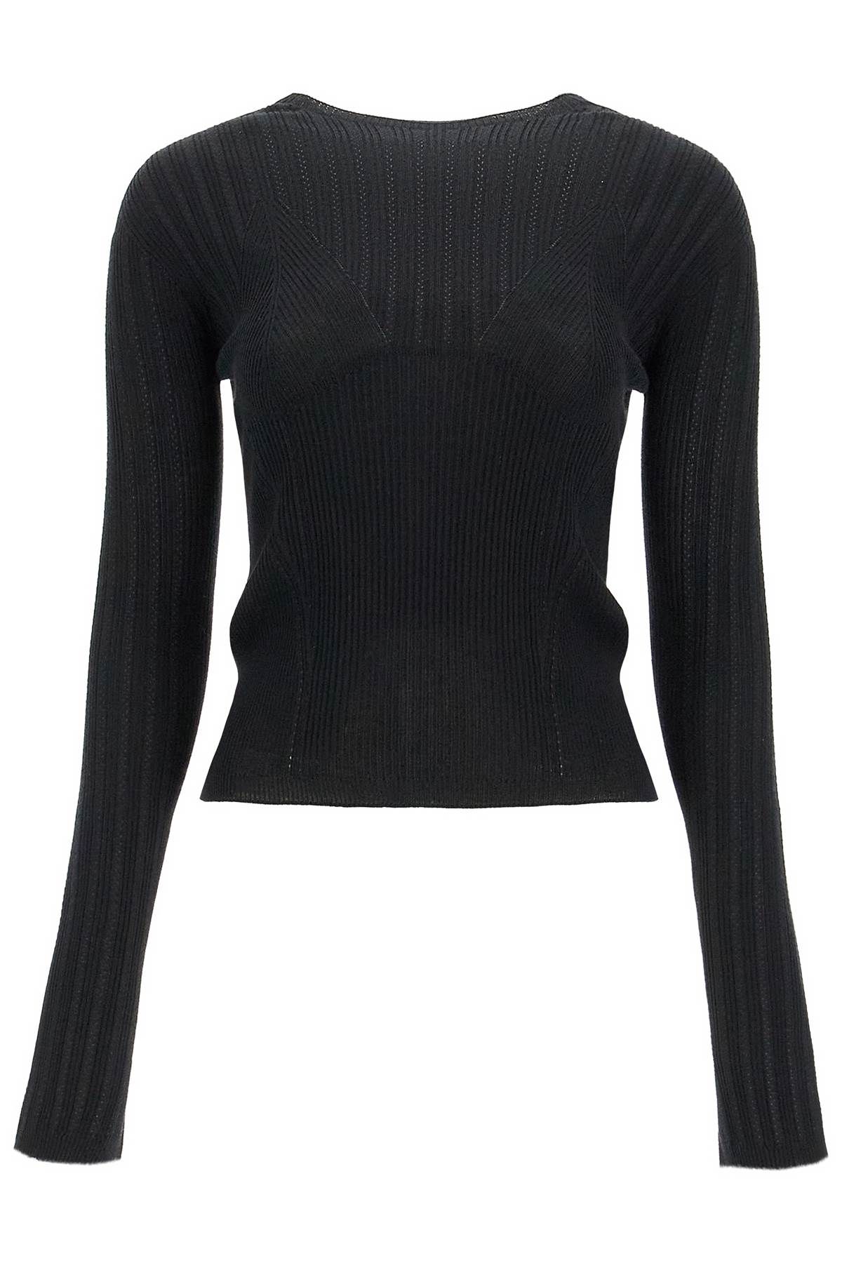 LANVIN Lightweight Ribbed Crewneck Sweater - Slim Fit