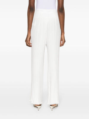 Pleated Wide Leg Trousers in Off-White for Women - SS24 Collection