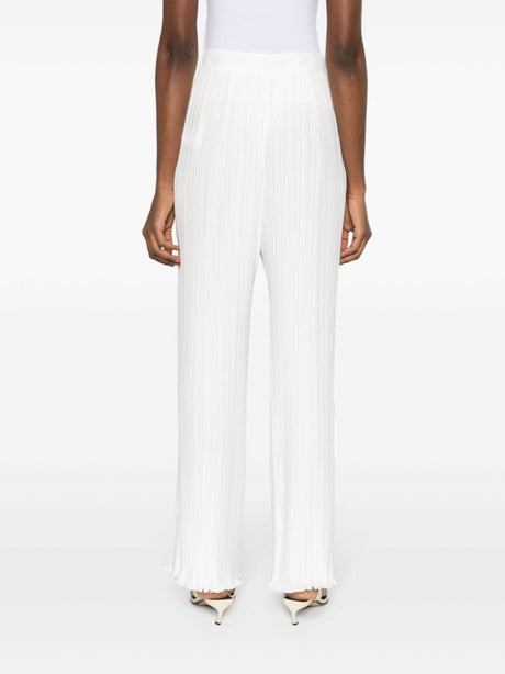 LANVIN Pleated Wide Leg Trousers in Off-White for Women - SS24 Collection