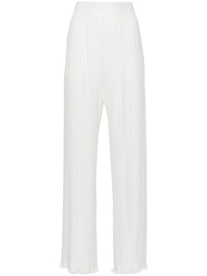 Pleated Wide Leg Trousers in Off-White for Women - SS24 Collection