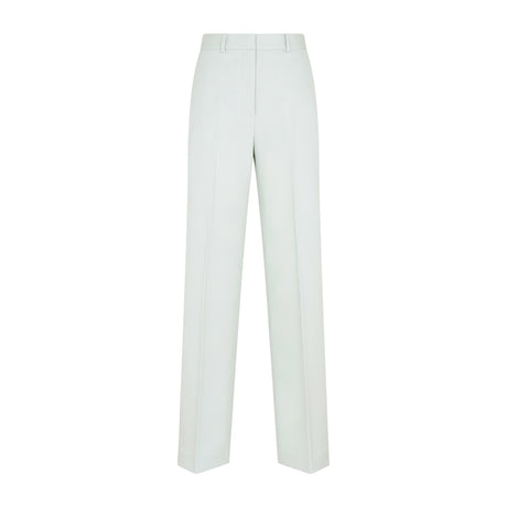 LANVIN Green Wide Leg Tailored Pants in 100% Virgin Wool for Women - SS23