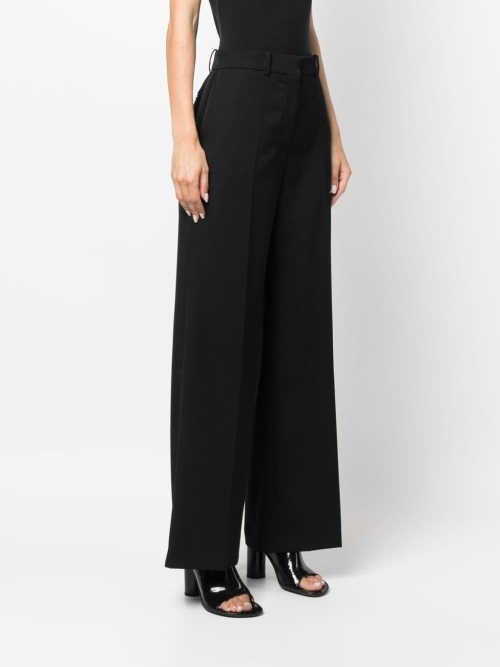 LANVIN Classic Black Wide-Leg Wool Trousers for Women