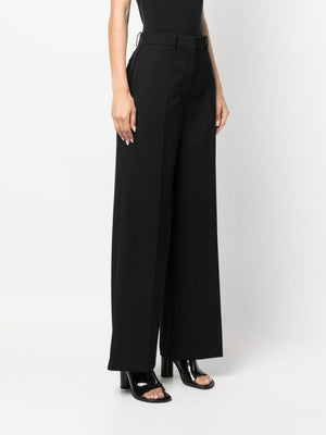 LANVIN Classic Black Wide-Leg Wool Trousers for Women