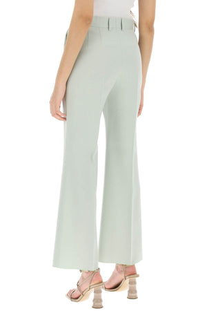 LANVIN Tailored Kick Flare Wool Trousers in Green for Women - SS23 Collection
